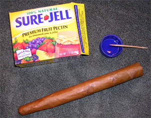 Repairing a damaged cigar with pectin